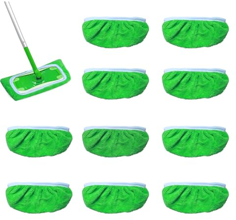 ZephyrCraft 10 Pezzi Panni Riutilizzabili per Swiffer Swiffer Mop, Riutilizzabili e Lavabili in Microfibra Panni per Pavimenti Asciutti e Bagnati, Ideali per la Pulizia di Pavimenti Duri e in Legno