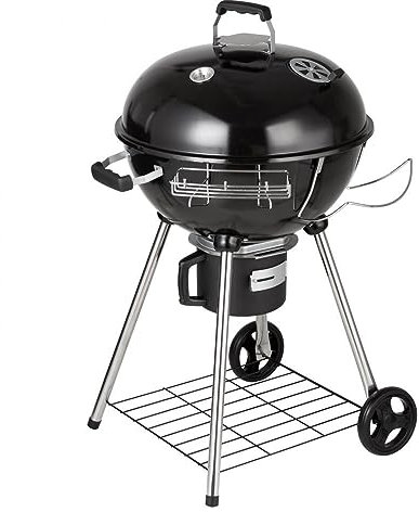 Barbecue à Charbon Portable avec Couvercle, Petit Barbecue en Fer et Acier, Mini fumoir de Table pour Cuisine en Plein air, Barbecue de Camping, Pique-Nique, terrasse et arrière-Cour, Noir - 22 pouc