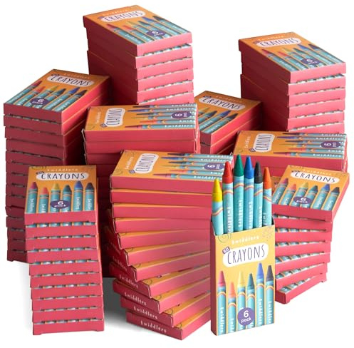 THE TWIDDLERS - 200 Boxen Wachsmalstiften (1200 Stück), 6 Farben - Gastgeschenke, Mitbringsel, Mitgebsel für Kindergeburtstag, Kindergarten, Grundschule