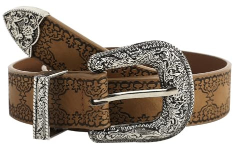 SCARLET DARKNESS Damen Renaissance Schmaler Gürtel PU Leder mit Metallschnalle Bindegürtel Kamel L