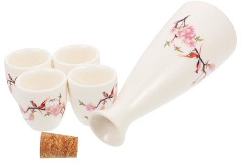 PHENOFICE Sake-tassen-Set Aus Keramik Im Japanischen Stil Mit Kirschblütenmotiv Passend Für Heißen Sake Kaffee Tee Und Andere Getränke Servieren Geeignet