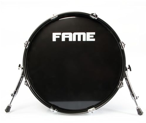 Fame DD-20BD Bass Drum Pad 20x12 - Hochwertiges Mesh Head, Akustik-Look Black Sparkle, Sensibler Trigger, Stabile Spikes, Kompatibel mit DD-1000-MS, DD-One XT, Hybrid Pro