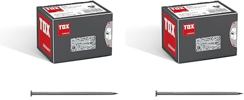 TOX Drahtstifte Nails 2,2x45 mm mit Senkkopf für einfache Holzverbindungen und ebene Flächen, universelle Einsatzmöglichkeit im Innen- und Außenbereich, blanker Stahl, 400 g im Karton, 063100105