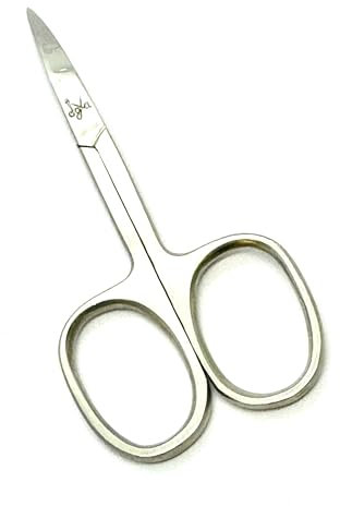 Forbici professionali JOYA per unghie - Curva extra affilata, in acciaio inox, per cuticole, sopracciglia, peli del viso, baffi e naso, dimensioni ridotte ed economiche.