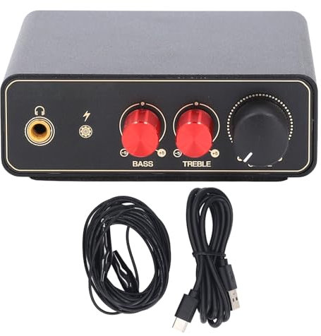 MM/MC Phono Preamplifier with Headphone Amp, Compact Aluminum Stereo Preamp Box with Pitch Control for Record Players