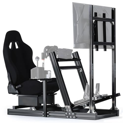 Dardoo 8040 Profil Game Simulator Cockpitständer mit Sitz und Monitorständer, passend für G923 G29 G920, für Thrustmaster T300RS TMX-PRO, ohne Schalthebel, Handbremse, Pedale, Lenkrad und Monitor