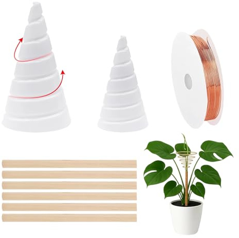 AMONENZ Herramientas de Antena de Jardín de Cobre, Jardinería Alambre de Cobre 2,5 m y 2 Piezas Bobinado Alambre de Cobre para Jardín, 6 Estacas Soporte para Electrocultivo de Plantas y Hortalizas