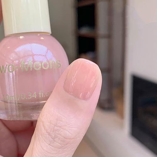 Jelly Nail Polish - Translucent Nude Pink Nail Polish - Sheer Nail Varnish Quick Dry for DIY Art, Natural Nail Varnish Gift for Women