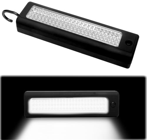 Lampe de travail 72 LED ultra lumineuse, lampe d'inspection portable alimentée par piles, lampe torche magnétique puissante avec crochet de suspension pour la pêche, le camping, le grenier, le