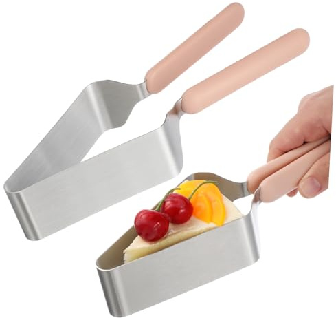 TOBBOMEY 2 piezas Cortador de Tartas de Metal Rebanador para Bizcochos y Postres Accesorio de Cocina Duradero para Cortar y Servir Pasteles Herramienta Segura para Doméstico