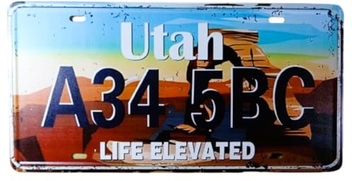 Blechschild Utah 30 x 15,5 cm USA Life Elevated Wandbild Schild Deko MU K725