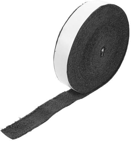 ORFOFE Cinta Antideslizante y Absorbente para Raquetas de Tenis y Bádminton Cinta Adhesiva de 10 Metros Material Fibra Color Negro Adecuado para Deportes y Control de Sudor
