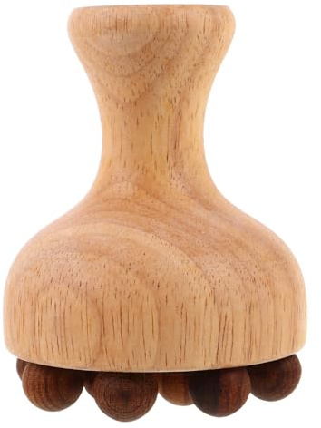 CONGARTENO Manual Hair Massager Massage Rolling Pin Body Massage Comb Scalp Meridian Comb Wood Meridian Brush Khaki