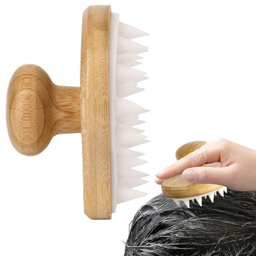 Shower Scalp Massager - Wooden Shampoo Brush | Hair Brush Head Scrubber | Wooden Hair Scrubber Scallp, Scalp Scrubbers Massager Brussh, Scallp Brushes Shampoo Brushes For All Hairr Types