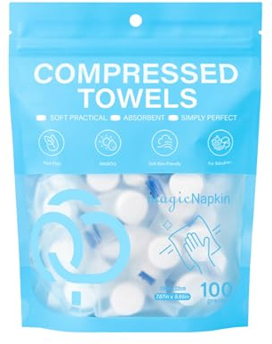 100 Pieces Mini Compressed Towels, Lightweight Design, 22 X 20 Cm, Face Towel, Pocket Size Washcloth, Instant Expansion, For Office Gym Hiking Backpacking Sports Travel