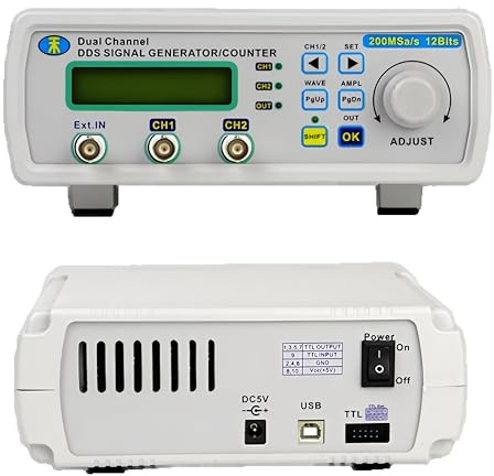 MHS-5206A/5212A/5220A/5225A 6/12/20/25MHZ Función DDS Generador de señal Control digital Contador de frecuencia de doble canal/medidor Pulso de forma de onda arbitraria (MHS-5220A 20MHz)