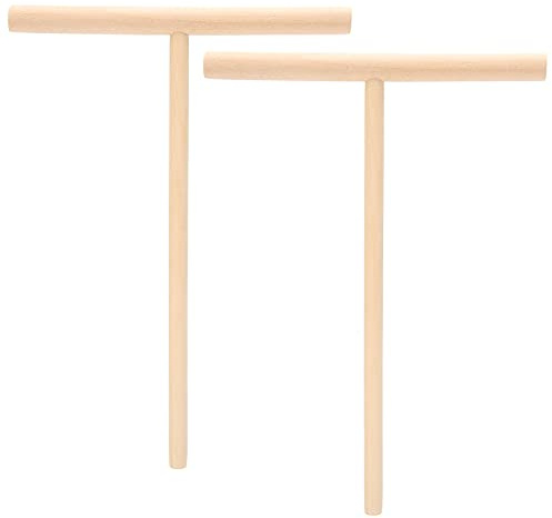 Ahgsup Spalmatore per Pastella a Forma di T da 2 Pezzi Spalmatore per Crêpe in Legno Superficie Liscia Facile da Pulire con Design a Forma di T in Legno per Crepes Pancake Omelette