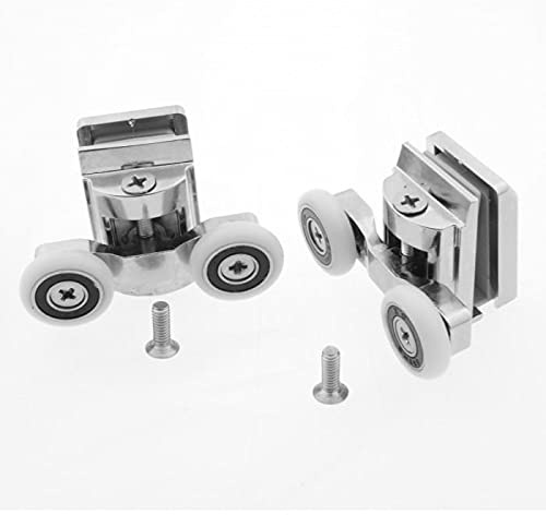2 x Twin Top Zinc Alloy Shower Door Rollers/Runners/Wheels 23mm Wheel Dia 6mm Wheel Thickness L067