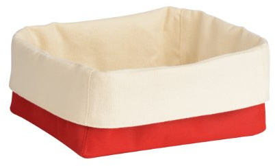 Premier Housewares 1901099 Panier à Pain en Polyester/Coton Crème/Rouge