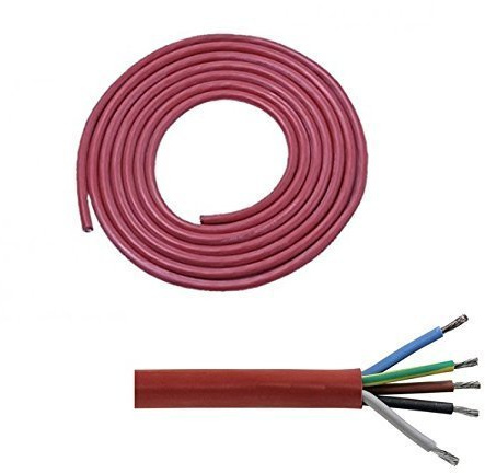 20 Meter (m) Silikonkabel 5x2,5 mm² | SiHF-J | Hitzebeständige und flexible Silikonleitung | Saunakabel | Optimal für Saunaöfen | -60°C bis +180°C | Wärmegeräte, Scheinwerfer, Heizkraftwerke etc.