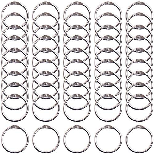 iGadgitz Home U7167 aufklappbare Heftringe, Binder Ringe, Loseblatt Verbinder, Buchringe -Silber -50stk