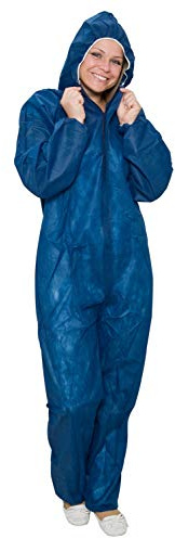 10 x Einweg Overall Blau Gr. L Premium Plus | Dicke Qualität Maleroverall Schutzanzug für leichte Malerarbeiten, Lackierarbeiten, Reinigungsarbeiten | Maleranzug Schutzkleidung Overall mit Kapuze
