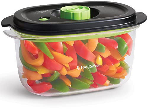 Boîte alimentaire FoodSaver de conservation et marinade | Boîte alimentaire hermétique sans BPA | Anti-fuite | Va au lave-vaisselle | 1.2 L, Transparent / Noir