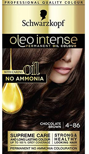 Schwarzkopf Oleo Intense Permanent Brown Hair Dye, Chocolate Brown 4-86, 170g