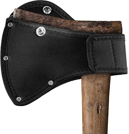 Linkidea Nylon Axe Sheath Cover for 4-Inch Axe Edge, Double Snap Hatchet Protector Case for Camping & Outdoor Survival Tools (Black)