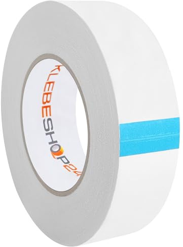 KLEBESHOP24 Doppelseitiges Klebeband aus Papiervlies | mit Acrylat-Klebstoff | stark haftend | zur Verklebung leichter Materialien / 38 mm x 50 m auf Rolle