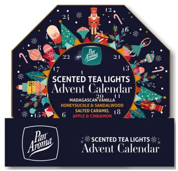 Aroma Scented Tea Light Candle Advent Calendar 2023 | Christmas Scented Candles Gift Set | Countdown To Christmas With 24 Scented Tea Lights | Perfect Gifts for Women