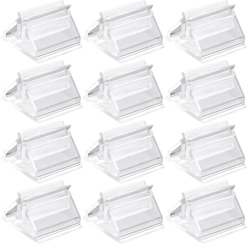 KMOSPAD 50 Stück transparente Kunststoff-Tischkartenhalter Spielkartenständer kleine Hochzeitstischschildständer Tischkartenhalter für Fotos Memos Brettspiel Marker Party Favor