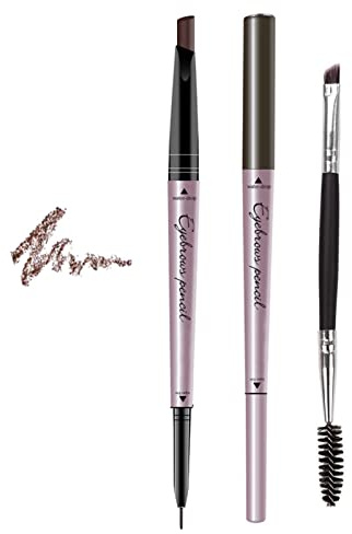 Eyebrow Pen,Eyebrow Pencil with Brow Brush Double Ended Eyebrow Pen Ultra Fine Double Ended Eye Brow Pen Automatic Makeup Cosmetic Tool(Dark Brown)