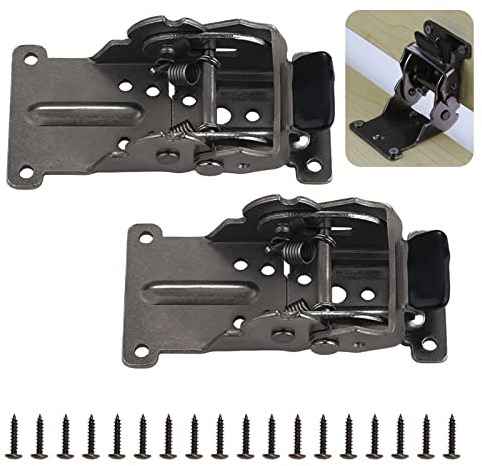 UFURMATE Lot de 2 supports pliants en acier noir - Charnière autobloquante - Support d'extension pour pieds de table pliants, établi (0 à 180 degrés)