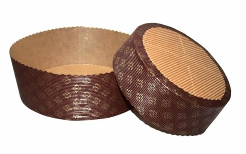 OPIROS Molde para panettone bajo, moldes de papel para hornear en el horno, levadura, dulces de Navidad (10 unidades, 750 g)