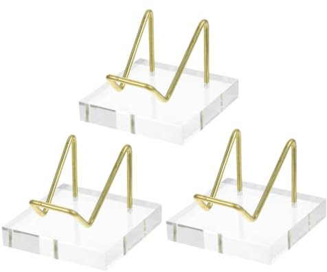 Warmhm 3 Stück Acryl Metall Displayregal Klein Kristallständer Zur Präsentation Stabiler Mineralienständer Für Zuhause Büro Und Ausstellung