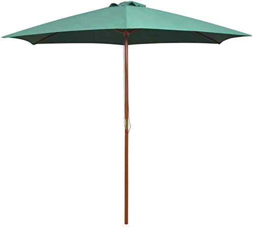 SPAboy Ombrellone Palo in Legno Verde Esterno Giardino Patio Ombrellone da Spiaggia Ombrellone da Esterno Ombrelloni da Esterno