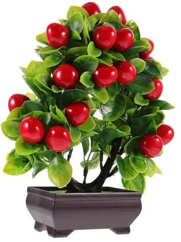 Garneck Künstlicher Bonsai-Baum Gefälschte Früchte Topfpflanze Für Wohnzimmer Büro