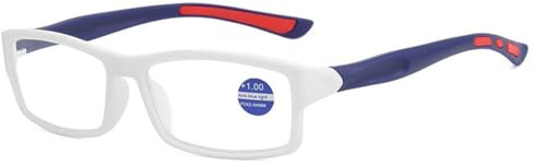 Lanomi Gafas de lectura con filtro de luz azul para hombre y mujer, flexibles, ligeras, ayuda para leer, rectangular, plástico, ayuda visual con intensidad visual