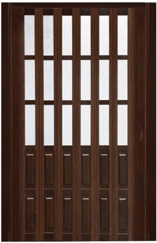 HAIXHX FalttüR 56X85in Multifold Akkordeon Tür, Braun PVC Innenraum Faltbare Akkordeon Tür Mit Top Track & Griff/Temporäre Tür Raumteiler