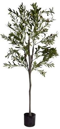 Valyria Home | Olivo Artificial Grande 180 cm – Planta Artificial Realista con Aceitunas – Árbol Artificial Frutal Decorativo para Hogar y Oficina – Árbol de Plástico