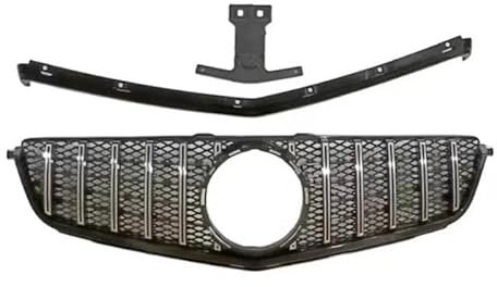 Kühlergrill Front Grill Für Merc&edes Für Be&nz W204 C-Klasse C63 Für AM&G 2008 2009 2010 2011 Fronthaubengrill Renngrill Upgrade GT Style Grills Tuning(Silver)