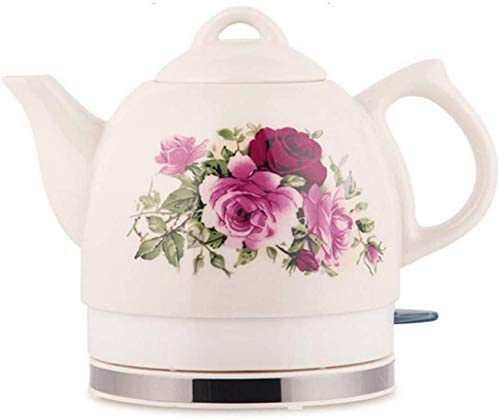ZVALIEVYE Electric Ceramic Kettle Teapot-Retro 1L Stainless Steel Jug,Bpafree,Automatic Power Off Fast Boiling 1000W Water for Tea,Coffee,Soup,Oatmealremovable Base,Boil Dry Protection