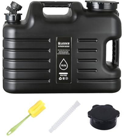 LYEAA Récipient de Stockage d'eau de 18,5 L avec Robinet Distributeur d'eau, réservoir de Stockage d'eau de Grande capacité pour véhicule, Voiture, Camping