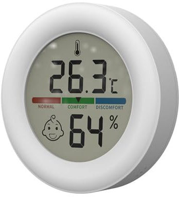 Thermo-hygromètre Numérique pour Réfrigérateur,Thermomètre Magnétique pour Réfrigérateur et Congélateur avec Écran LCD,Support,-20 ℃ - 60 ℃ avec Écran LCD pour Scénarios Réfrigérateur et Congélateur