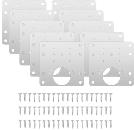 Shirene Hinge Repair Plates,10 Pcs Cabinet Hinges Repair Plate Kitchen Door Hinge Repairs Plate Stainless Steel Hinges Repairs Plates Kit Cupboard Door for Kitchen Wood Furniture