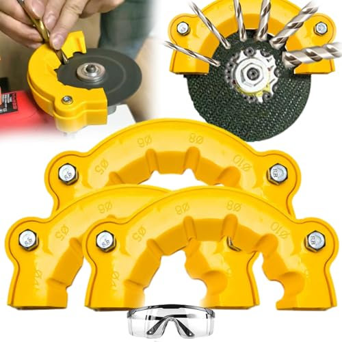 QQXUAN Drill Bit Sharpener, Precision Drill Bit Sharpening Guide Tool, Drill Bit Grinding Attachment, Multi-Specification Drill Bit Grinding, Portable Angle Grinder Drill Bit Sharpener ﻿ (3pcs)