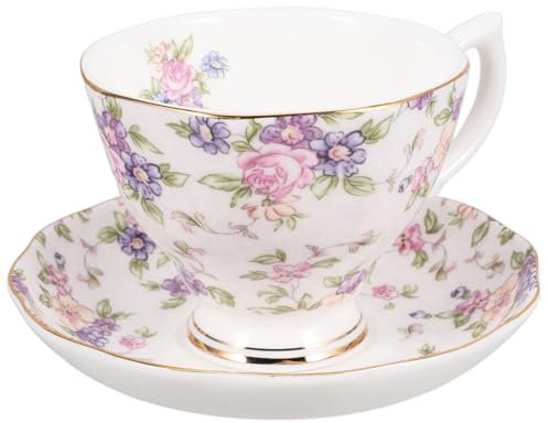 PRETYZOOM Tazza Da Caffè in Porcellana Piattino Per Tè Pomeridiano Vassoio Per Tazza Da Caffè Stoviglie Eleganti Per Bere Latte e