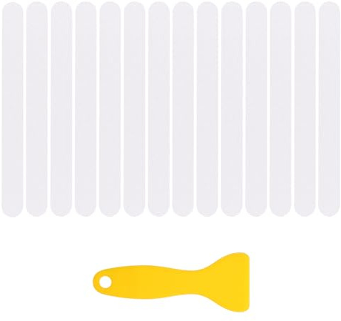 Mynoozi 36PCS Non-Slip Strip Stickers,Straight Non Slip Stickers with Scraper,Non-Slip Stickers for Bathtub Shower for Bathtub, Shower Roomr, Stairs,Sauna, kitchen(Colourless)