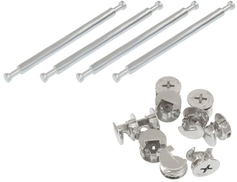 Kemcatui Set di 10 raccordi a doppia testa per mobili, kit assortito, 84 mm, accessori di collegamento per armadio/cassetto/armadio/letto